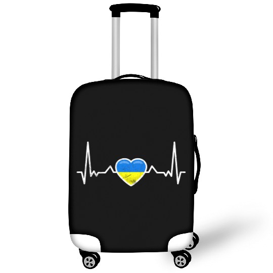 Heartbeat Ukraine Heart Ukrainian Flag Luggage Covers