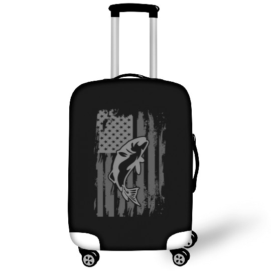 Fishing American Flag Luggage Covers