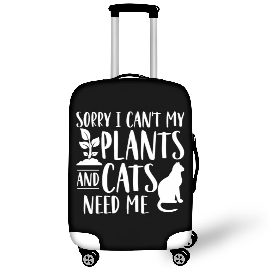 Sorry I Can'T My Plants And Cats Need Me Luggage Covers