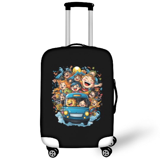 Back to School Pre-K Kindergarten School Bus Luggage Covers