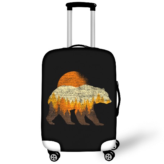 Full Moon Trees Wildlife Forest Bear Lover Luggage Covers