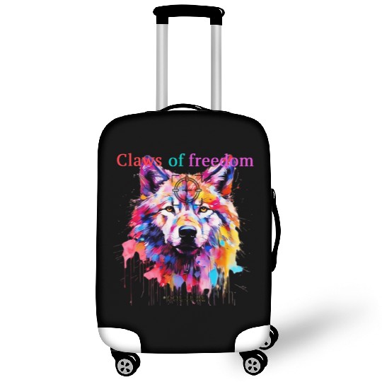 Lone Wolf in Multicolor Luggage Covers