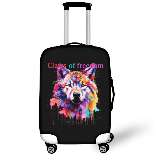 Lone Wolf in Multicolor Luggage Covers