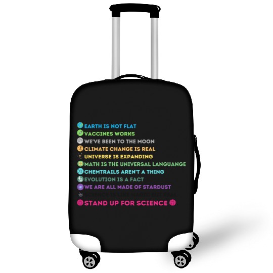 Earth Is Not Flat Vaccines Work Science Teacher Luggage Covers