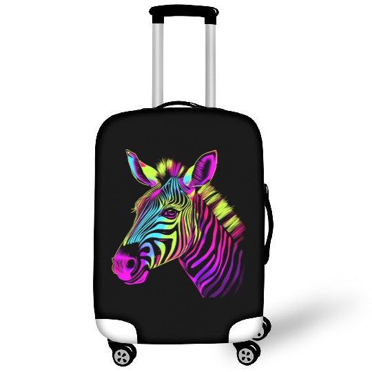 Zebra Neon Colors Portrait Luggage Covers