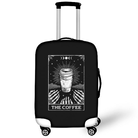 The Coffee Tarot Card Skeleton Coffee Lover Retro Luggage Covers