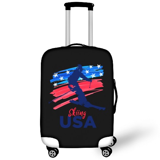 Skiing Usa Support The Team Usa Flag Ski Winter Luggage Covers