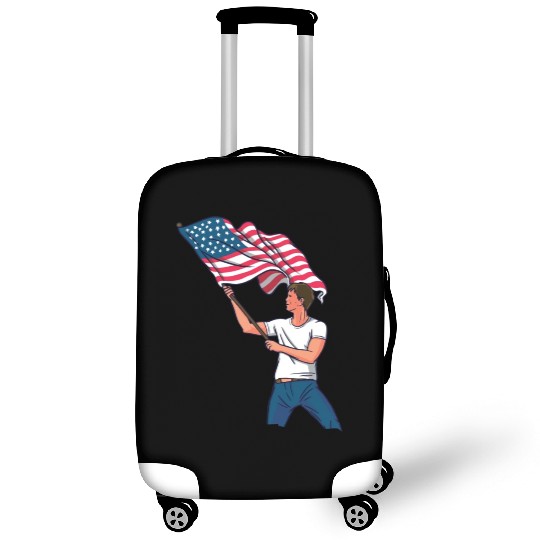 Waving Usa Flag Luggage Covers