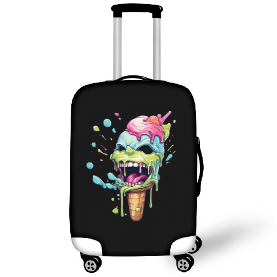 Psycho ice cream smiling color splash Luggage Covers