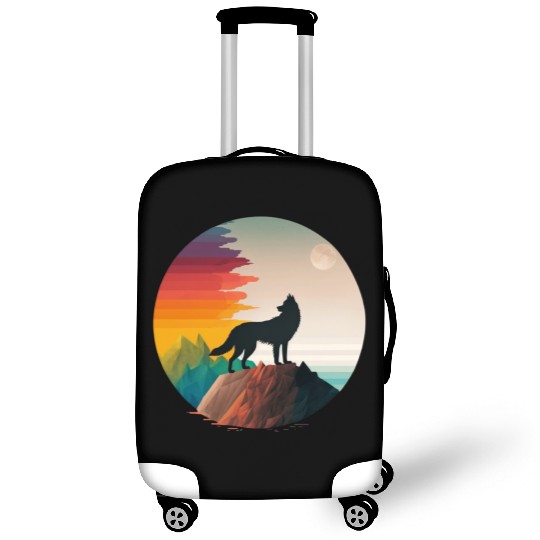 LGBTQIA+ Majestic wolf on the mountain top Luggage Covers