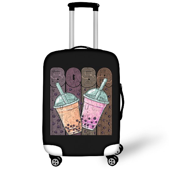 Boba Tea Design Bubbles Bubble Tea Retro Boba Luggage Covers