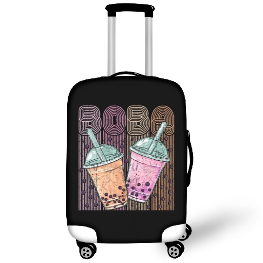 Boba Tea Design Bubbles Bubble Tea Retro Boba Luggage Covers