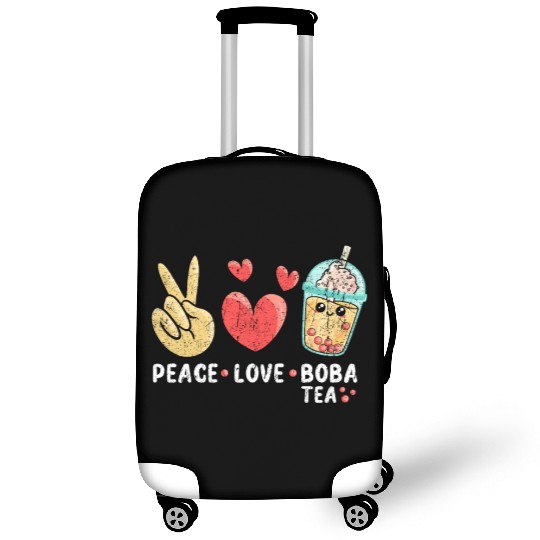 Peace Love Boba Tea Luggage Covers
