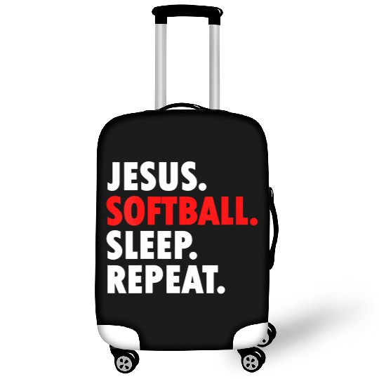 Jesus Softball Sleep Repeat - Novelty Hobby Luggage Covers