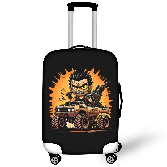 Crazy post apocalyptic boy Luggage Covers