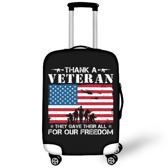 US Army Thank A Veteran American Flag Luggage Covers