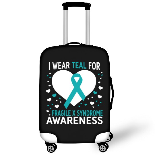 I Wear Teal For Support Fragile X Syndrome Luggage Covers