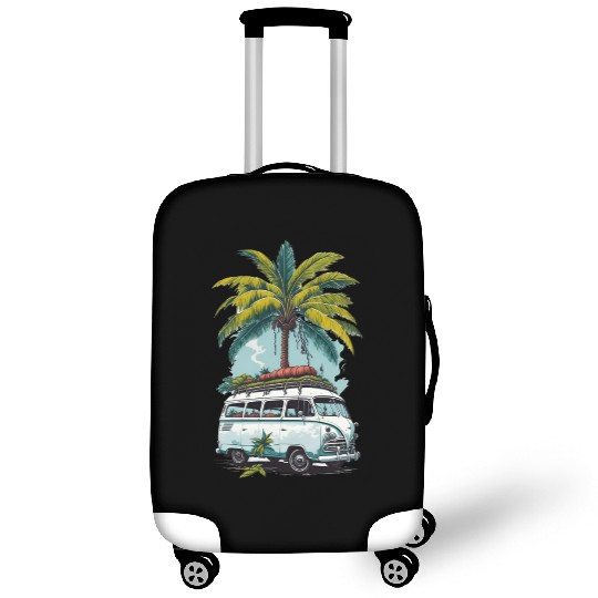 Travel car caravan summer coconut tree Luggage Covers