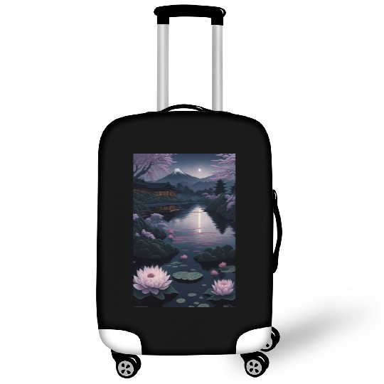 Asia Landscape by night Serene Mount Fuji Luggage Covers