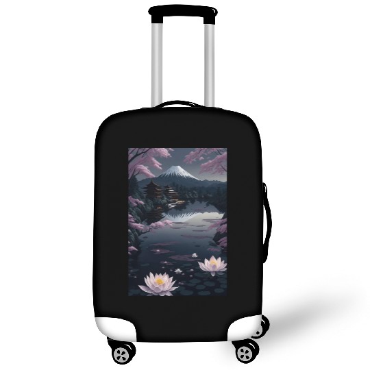 Asia Landscape by night Serene Mount Fuji Luggage Covers