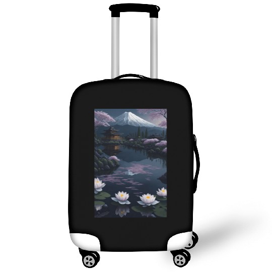 Asia Landscape by night Serene Mount Fuji Luggage Covers