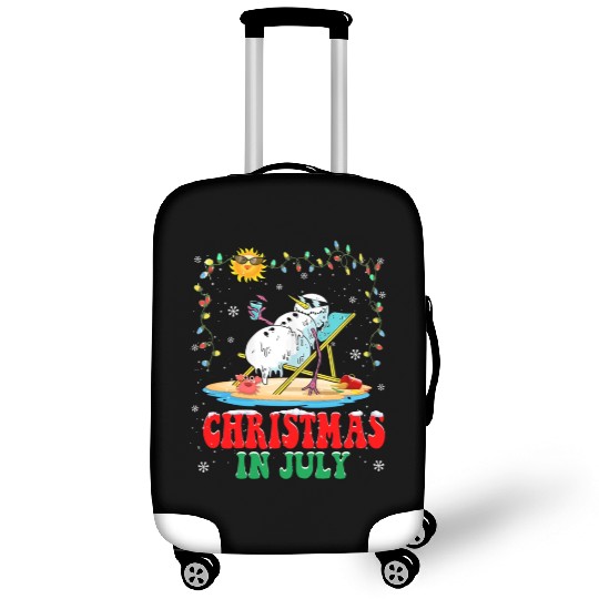 christmas in July snowball Xmas Summer Luggage Covers