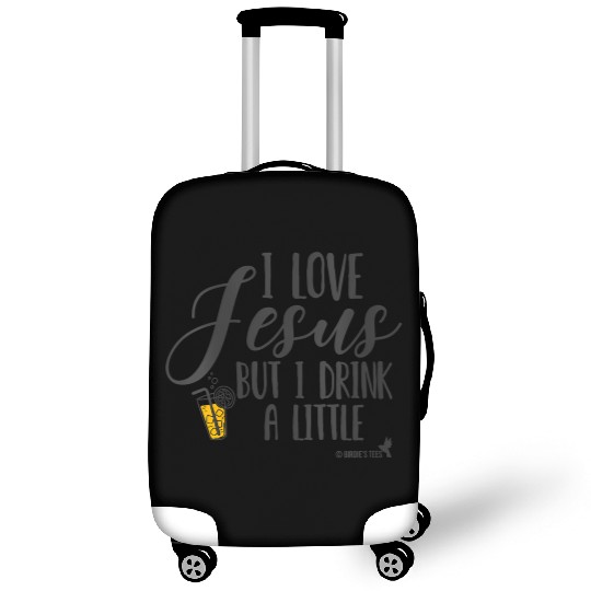 Christian I Love Jesus But I Drink A Little Luggage Covers