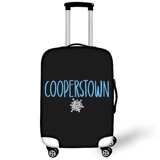 Cooperstown Ny Snowflake Drawing Light Blue Text Luggage Covers