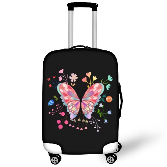 Butterfly flower pink insect bug floral nature Luggage Covers