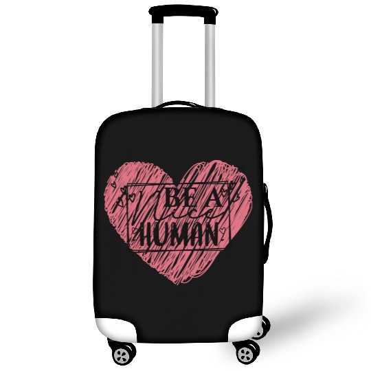 Be a Nice Human Red Heart Artwork - Bold Reminder Luggage Covers