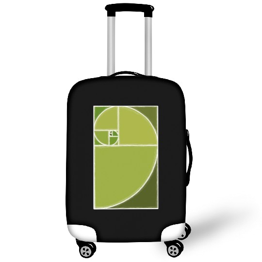 Olive Green Fibonacci Spiral Luggage Covers