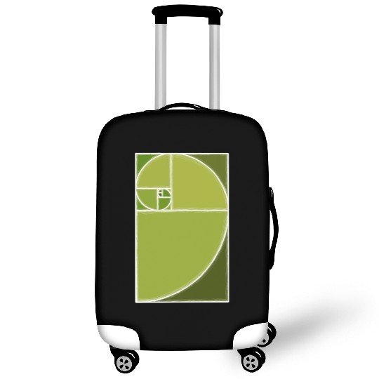 Olive Green Fibonacci Spiral Luggage Covers