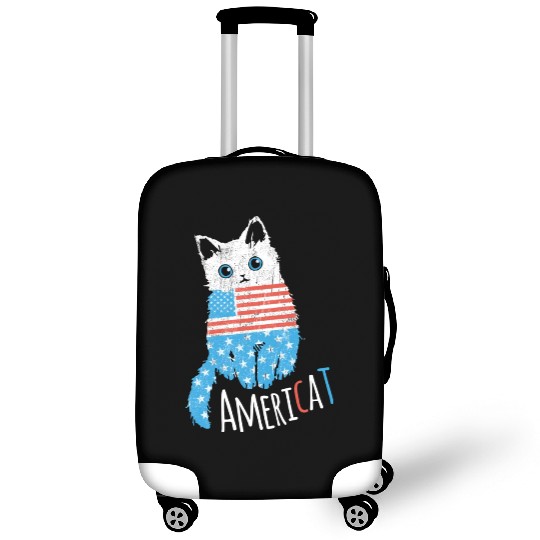 Americat Proud American Cat Lover Design For Luggage Covers