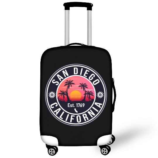 San Diego California Beach Retro Sunset Souvenirs Luggage Covers