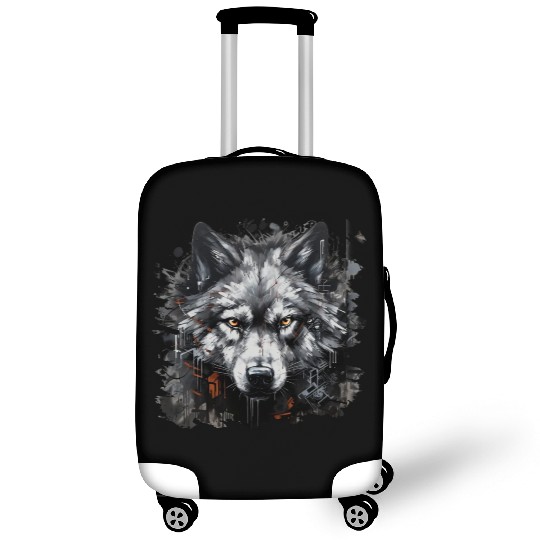 The Lone Wolf. Urban Hunter, Graffiti Style. Luggage Covers