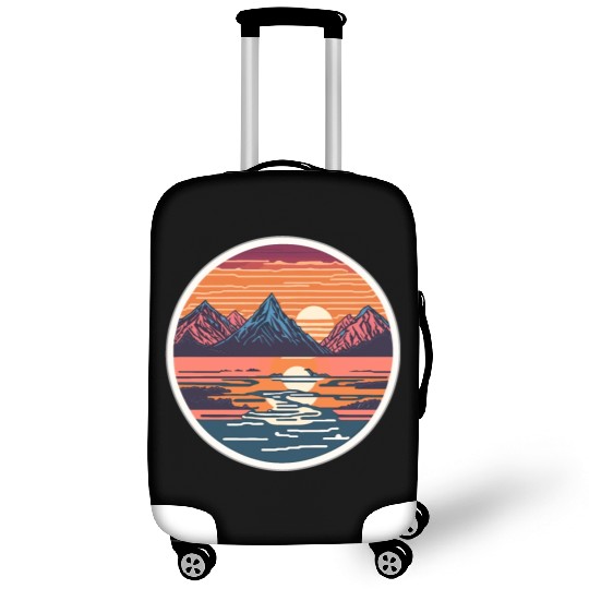 Vintage mountains view Luggage Covers