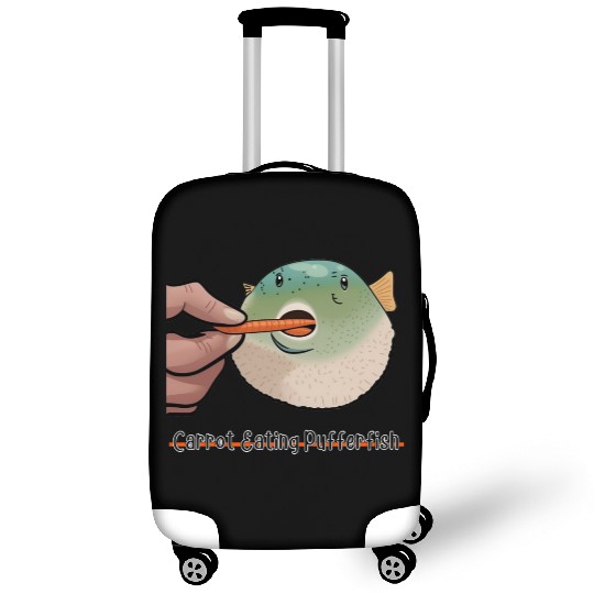 Carrot Eating Pufferfish Meme Luggage Covers