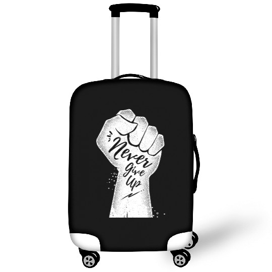 Black and White never give up Luggage Covers
