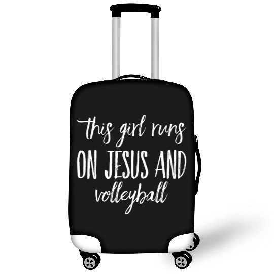 This Runs On Jesus And Volleyball Christian Luggage Covers