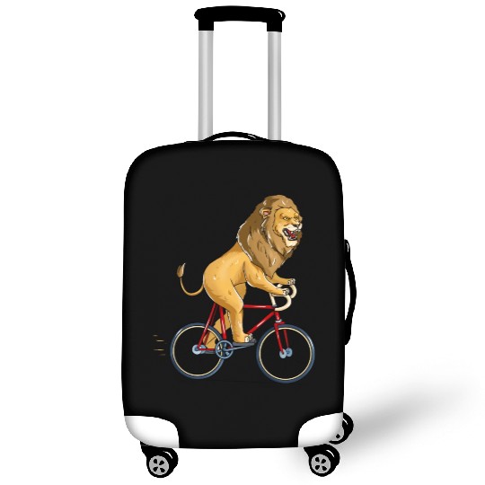 Lion Riding Bicycle Cute Biker Cyclist Cycling Luggage Covers