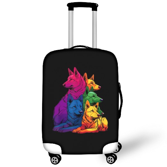 Colorful LGBT Pride German Shepherd Dog Pile Luggage Covers
