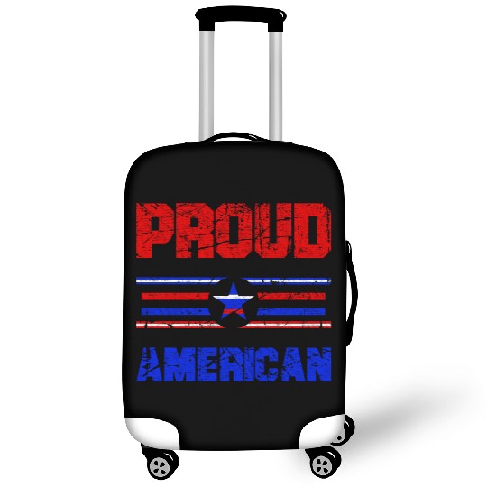 Proud American USA Flag, Patriotic 4th of July Luggage Covers