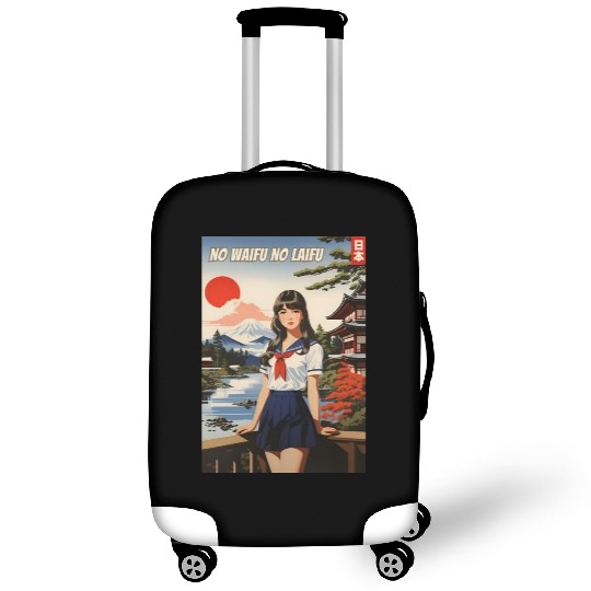 Funny Retro Art Style Anime Girl Japan Waifu Humor Luggage Covers