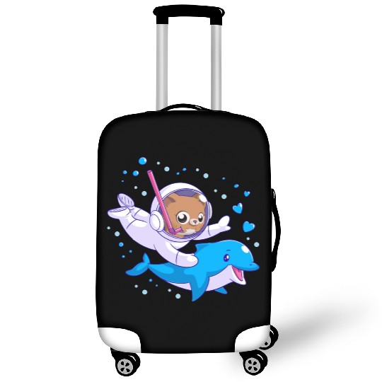 Undersea cat and dolphin Luggage Covers