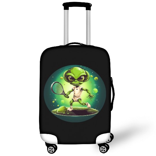 Strong Alien Tennis Player at Sunset Luggage Covers