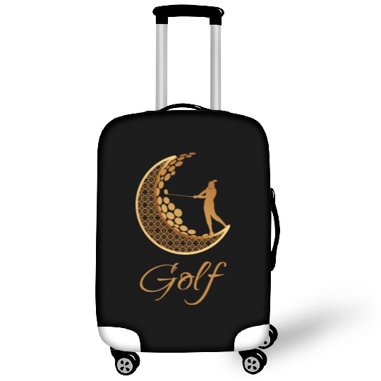 Golf In Gold Moon Luggage Covers