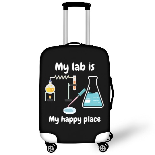 My lab is my happy place, biology and science Luggage Covers