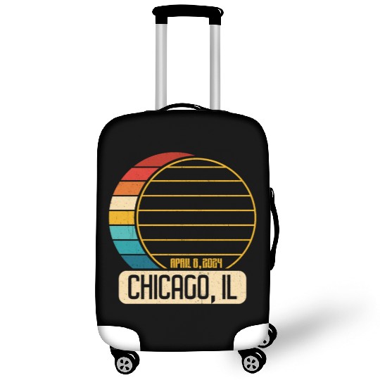 Total Solar Eclipse Illinois Chicago April 28 2024 Luggage Covers