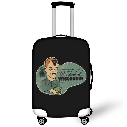 Vintage Wisconsin Tourist Frog Weird Kid Luggage Covers