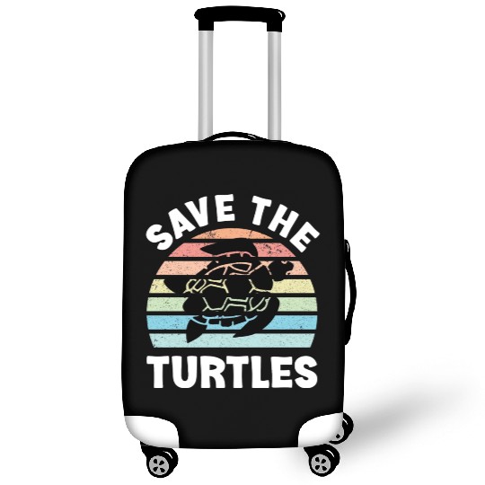 Save The Turtles Sea Turtle Retro Sunset Luggage Covers
